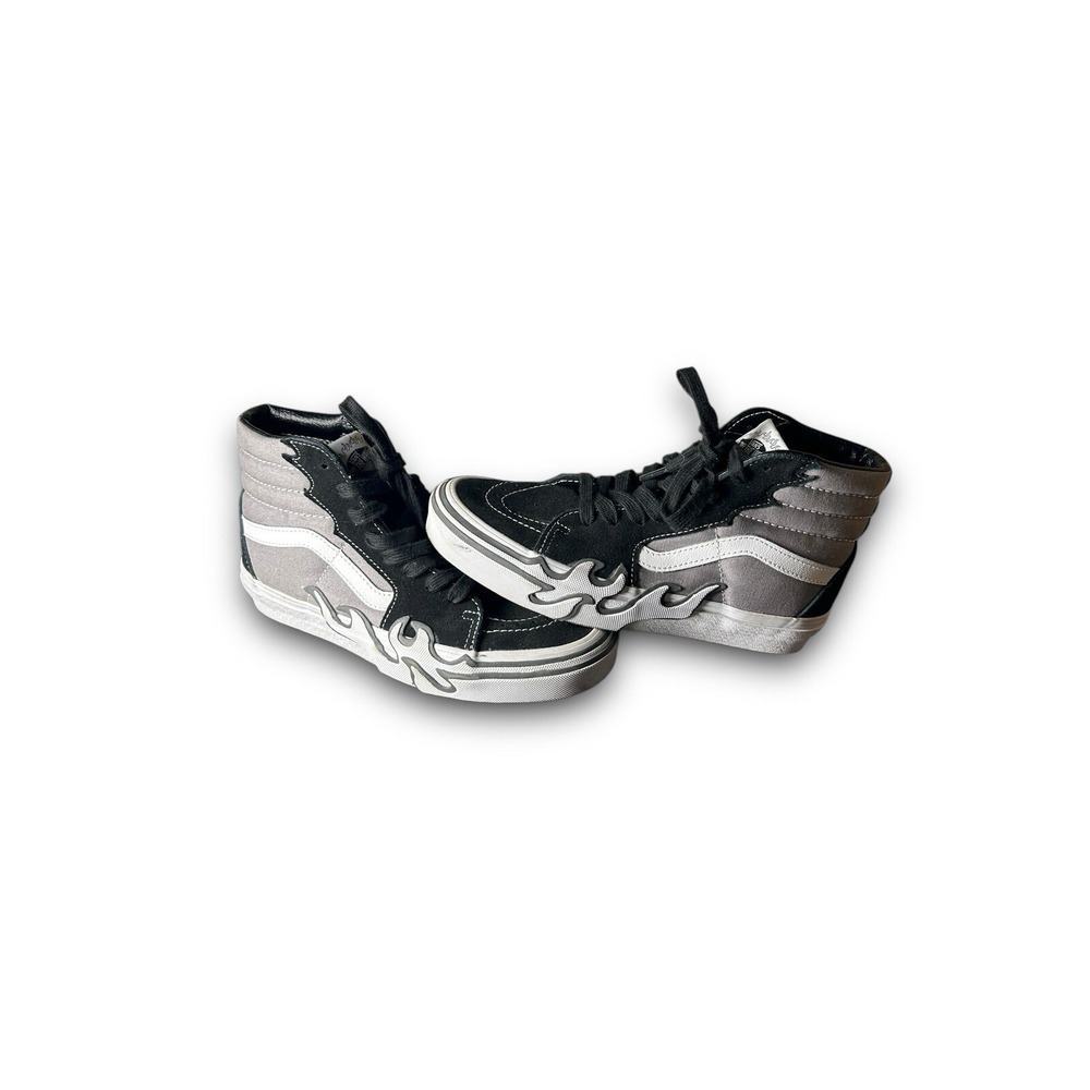 CLEAN Vans SK8 Hi Flame Mens High Top Suede Casual Sneaker Shoes Black US 5